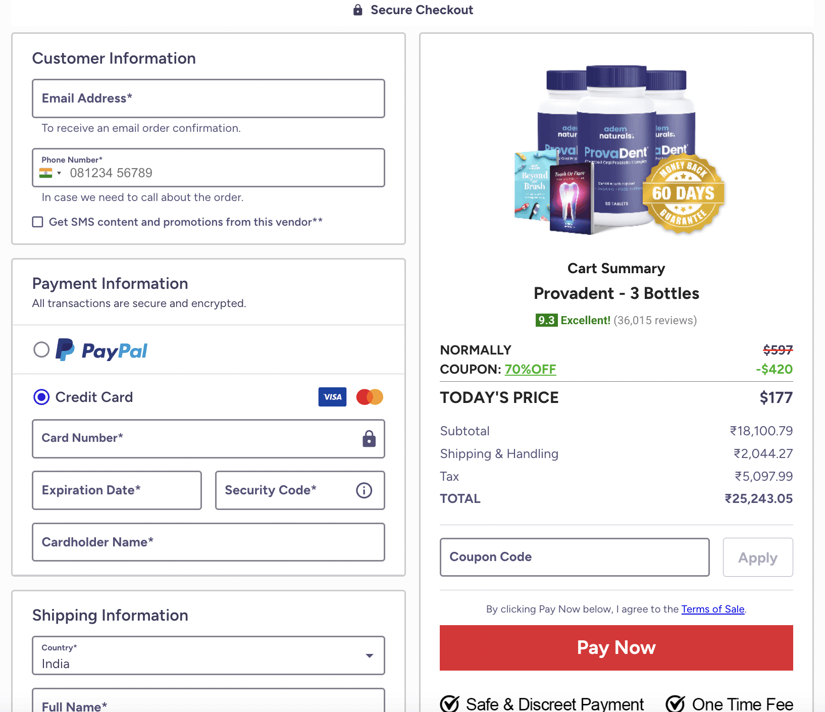 ProvaDent-order-page